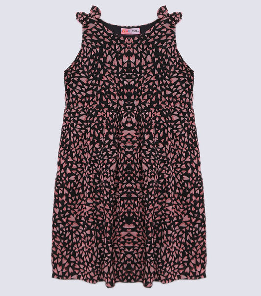 Strap Shoulder Printed Frock