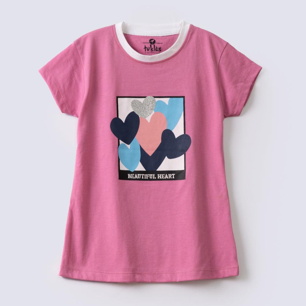 Heart Graphic Girls Tee