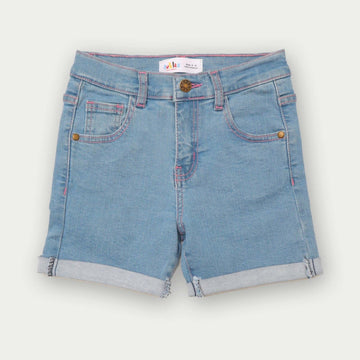 Turn-up short jeans