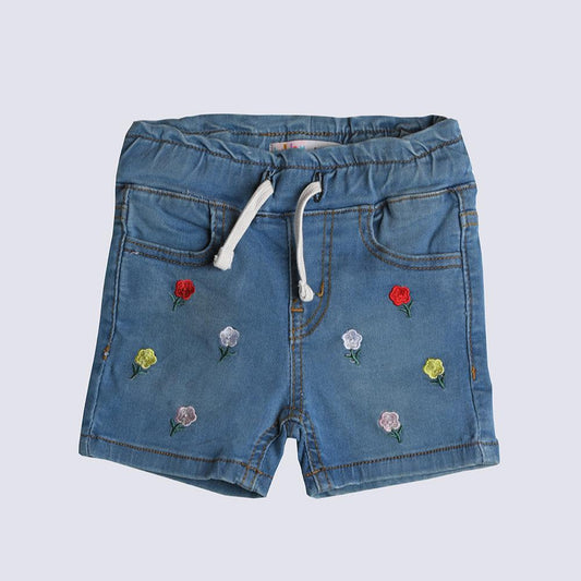 Embroidered girls bermuda short