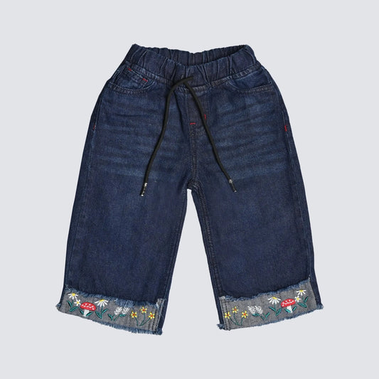 Bottom embroidered jeans