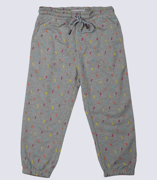 Boys grey printed trouser