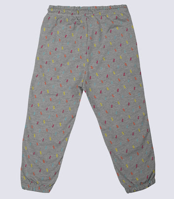 Boys grey printed trouser