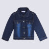 Butterfly Embriodered Girls Jacket Dark Wash