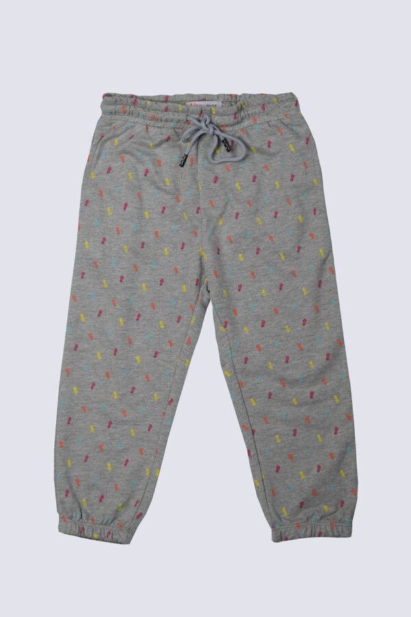 Boys grey printed trouser