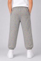 Boys Grey Printed Trouser