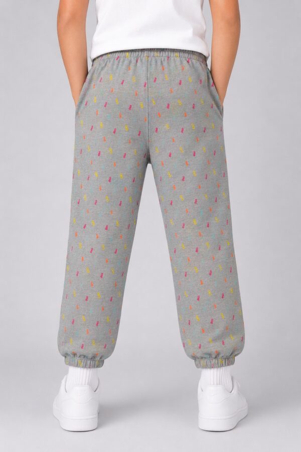 Boys Grey Printed Trouser
