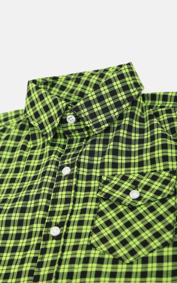 Checkered green button down shirt