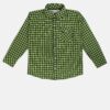 Checkered green button down shirt