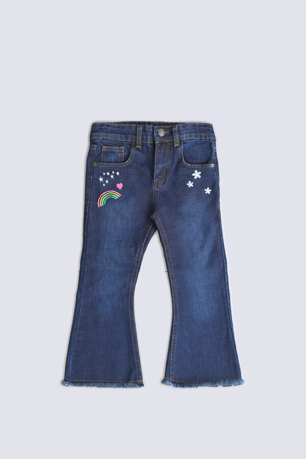 Embroidered Flared Jeans