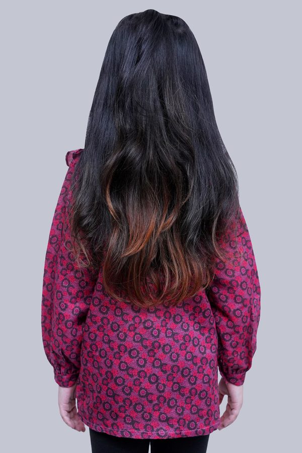 Frill Coullar Printed Top