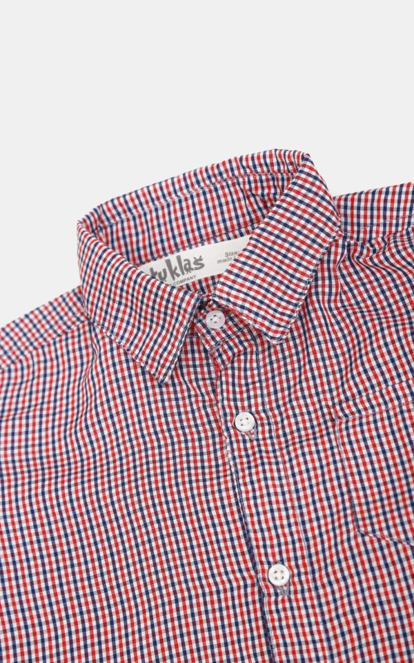 Micro checkered button down shirt