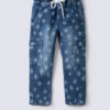 Printed Cargo Girls Jeans