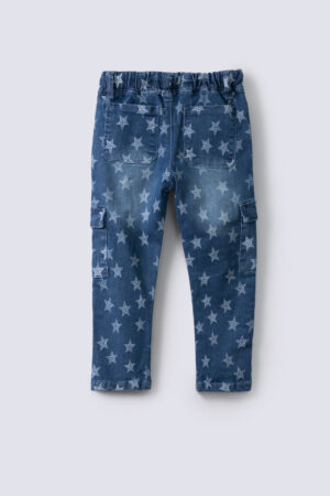 Printed Cargo Girls Jeans