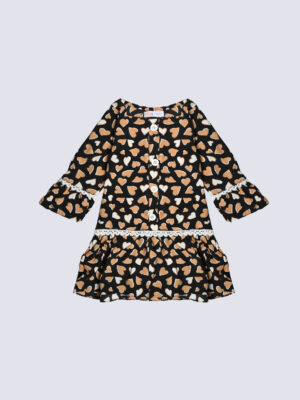 Heart Printed Girls Frock