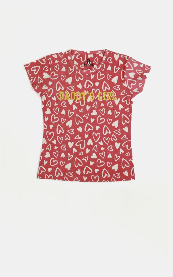 DADDY S GIRL GLITTER PRINT TEE