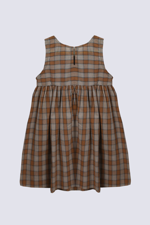 Girls Brown Checked Frock