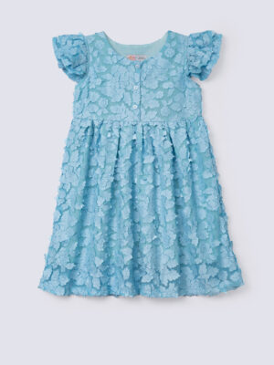 Girls net short sleeves frock