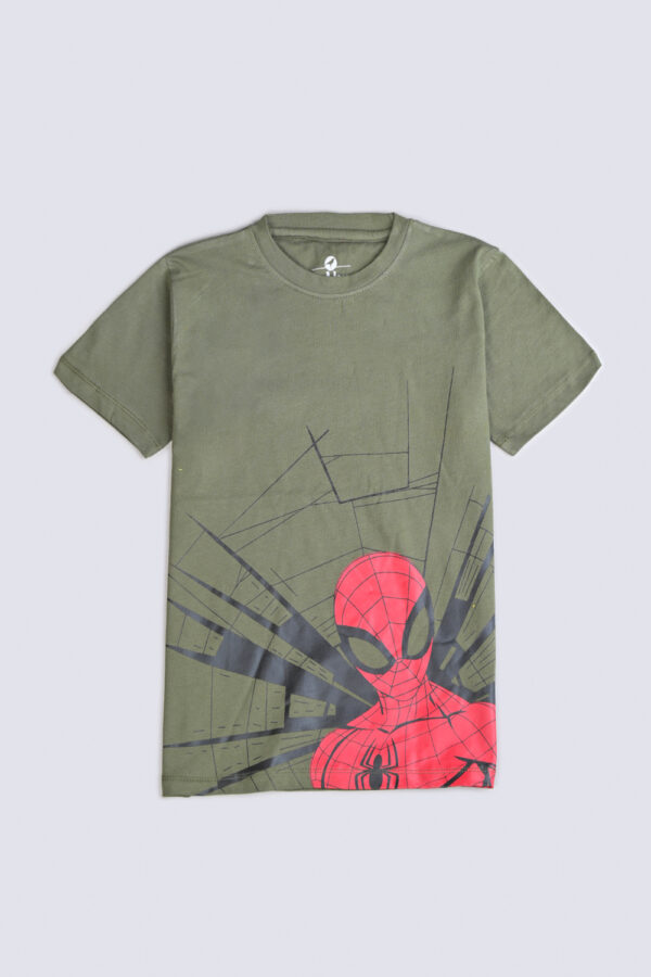 Olive green -Spiderman graphic t-shirt