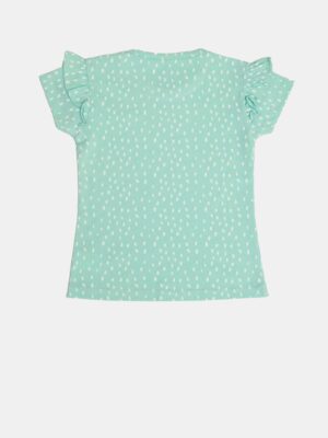 PRINTED FRILL SLEEVE TEE