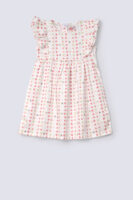 Double Frill Sleeves Printed Frock