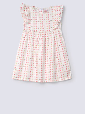Double Frill Sleeves Printed Frock
