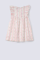 Double Frill Sleeves Printed Frock