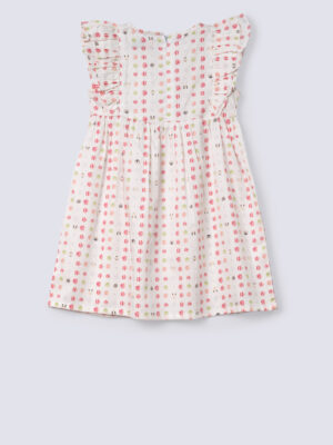 Double Frill Sleeves Printed Frock