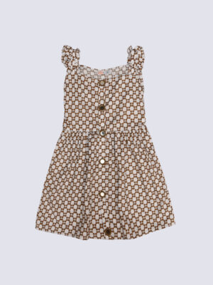 Printed strap shoulder dress
