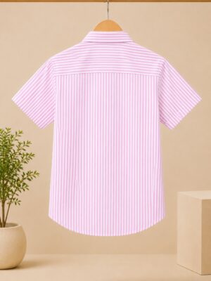 Stripe Short Sleeves Shirt backside