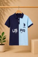 Boys contrast panel polo
