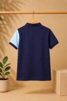 Boys contrast panel polo
