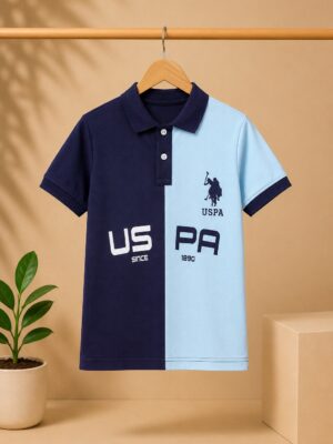 Boys contrast panel polo