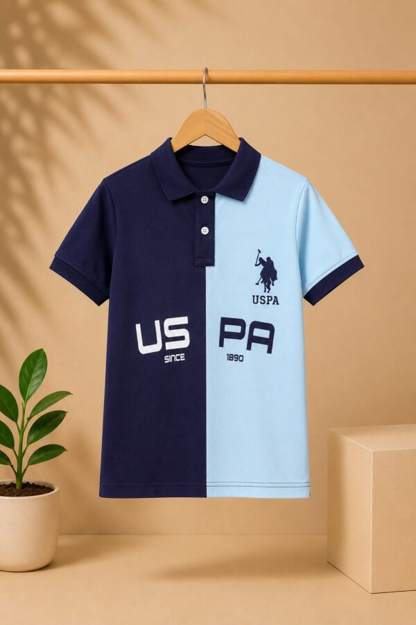 Boys contrast panel polo
