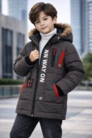 Hooded Grey Puffer Jacket