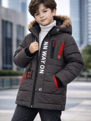 Hooded Grey Puffer Jacket