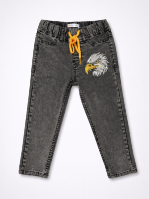 Falcon Embroidered grey jeans