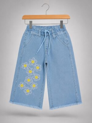 Wide Leg Embroided jeans