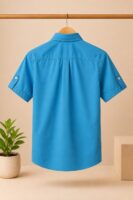 Boys Sky Blue Cotton Shirt