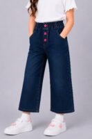 Girls Elastic Waist Capri Jeans