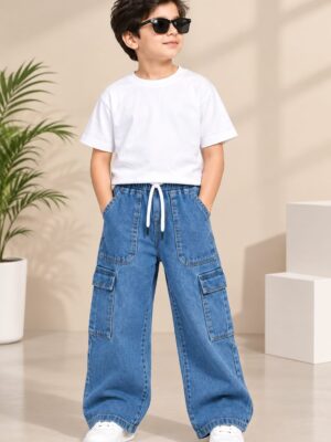 LIGHT BLUE BOYS CARGO JEANS