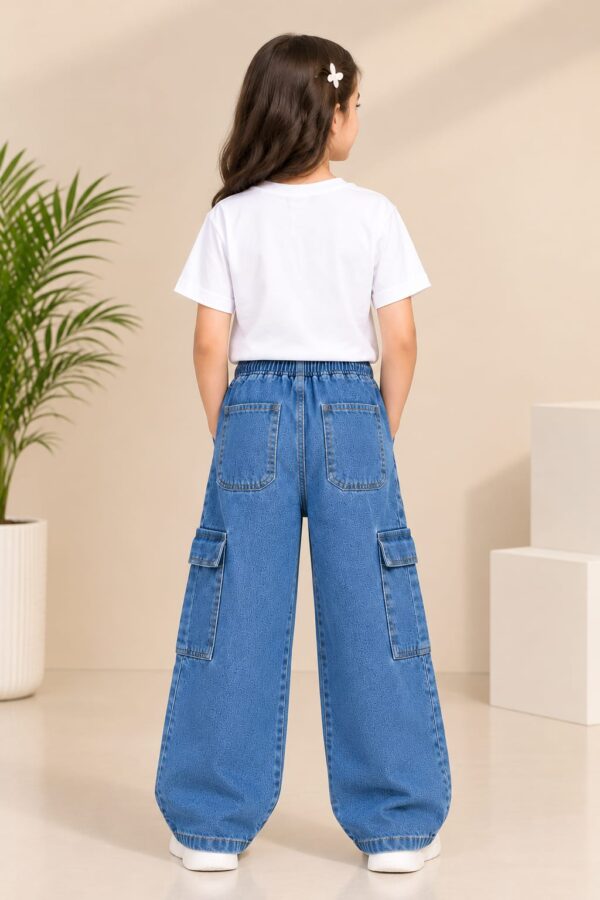 LIGHT BLUE GIRLS CARGO JEANS